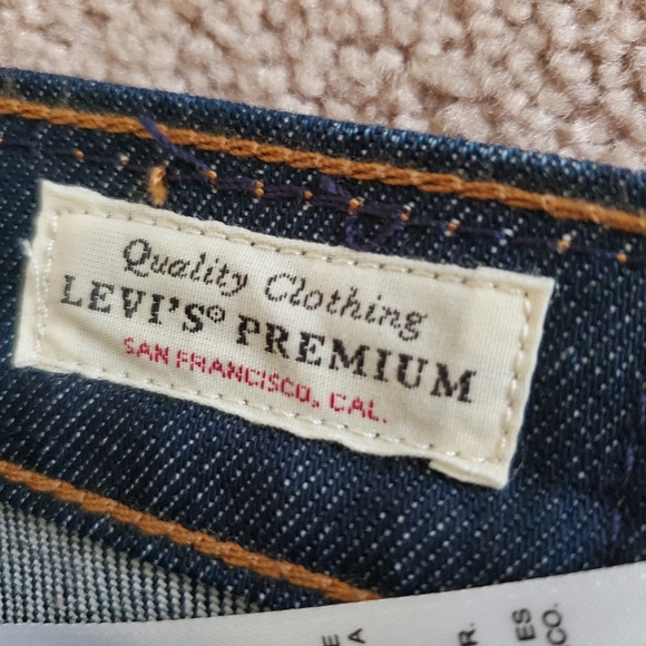 Levi's 501 Dark Wash High Rise Waisted Skinny Jeans - Picture 7 of 8